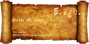 Both Ákos névjegykártya